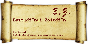 Battyányi Zoltán névjegykártya